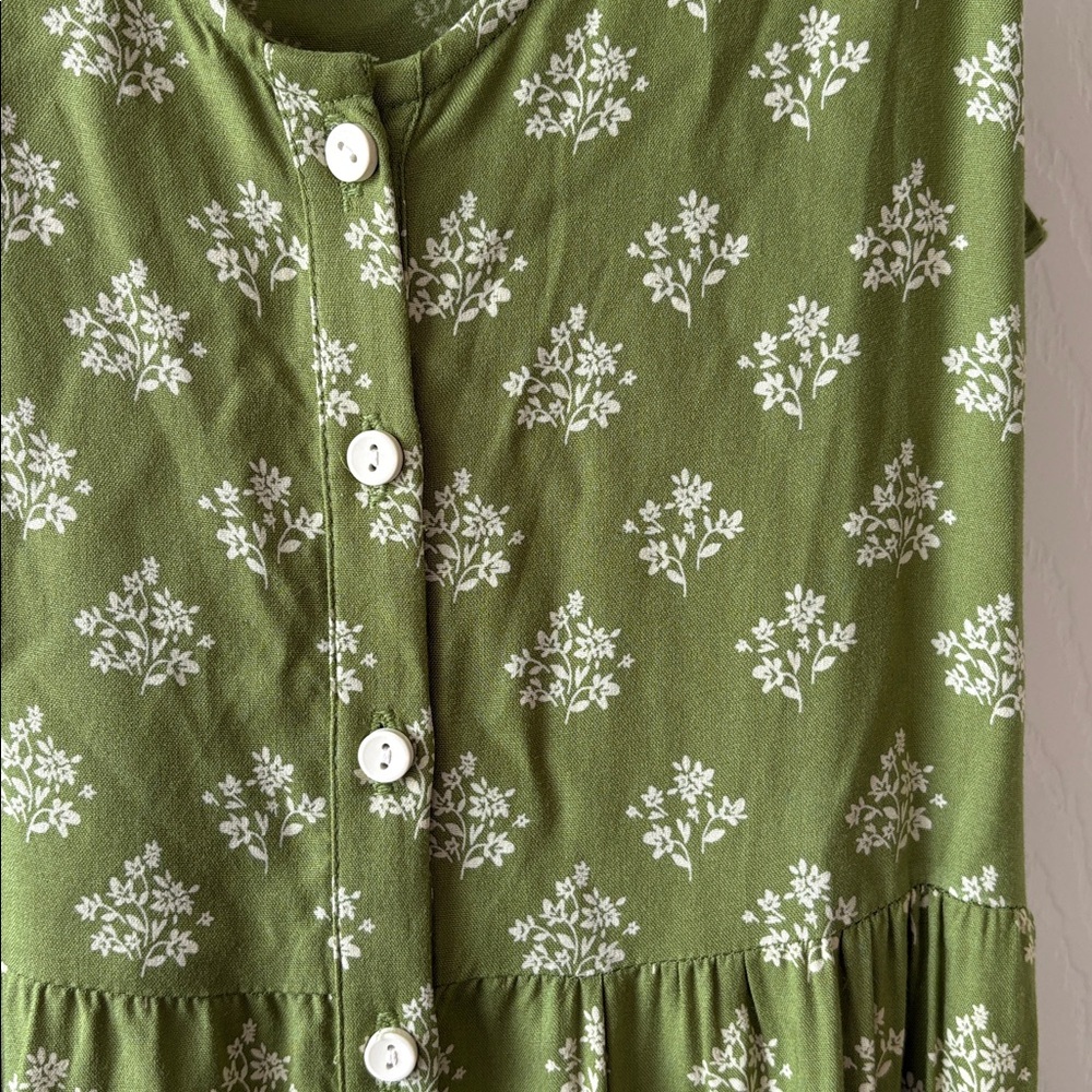 Patrons of Peace Green White Floral Spaghetti-Strap Maxi Dress - Picture 4 of 8